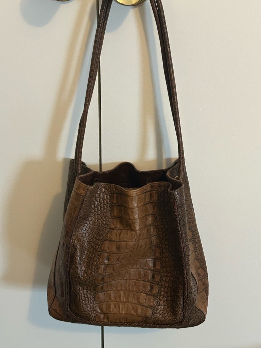 Brahmin Vintage Croc-Embossed Mojito Chocolate Harbor - Picture 12 of 17